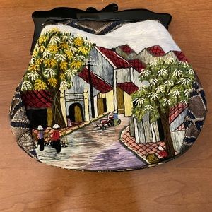 Anthropologie needlepoint clutch